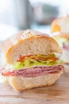 Salami & Cheese Sandwich.