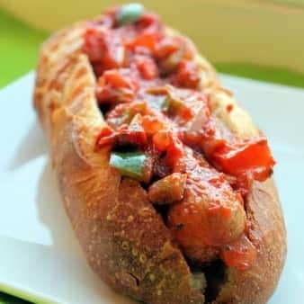 Sausage Parmigiana Sandwich.